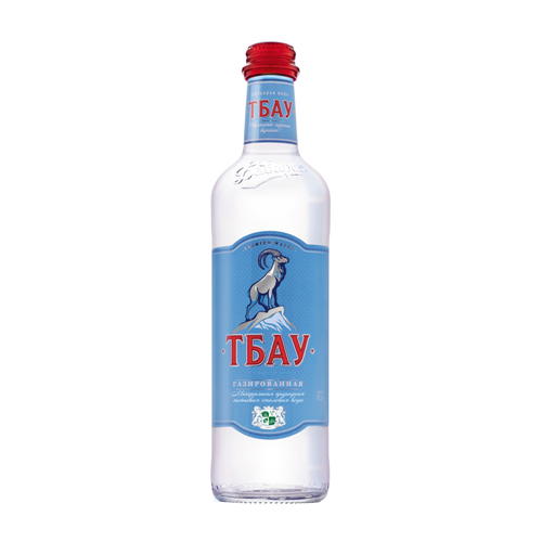 Mineral natural drinking table water "Tbau. Premium" (gas) 0.5 l. glass