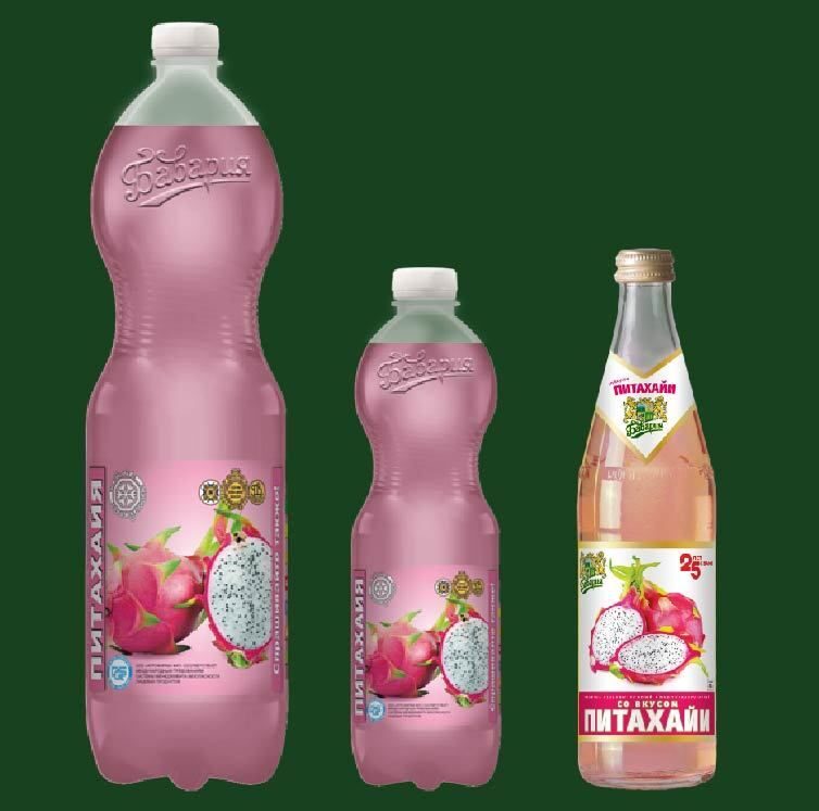 Sweet carbonated drinks: "Pitahaya" 1.5 l / 0.5 l,